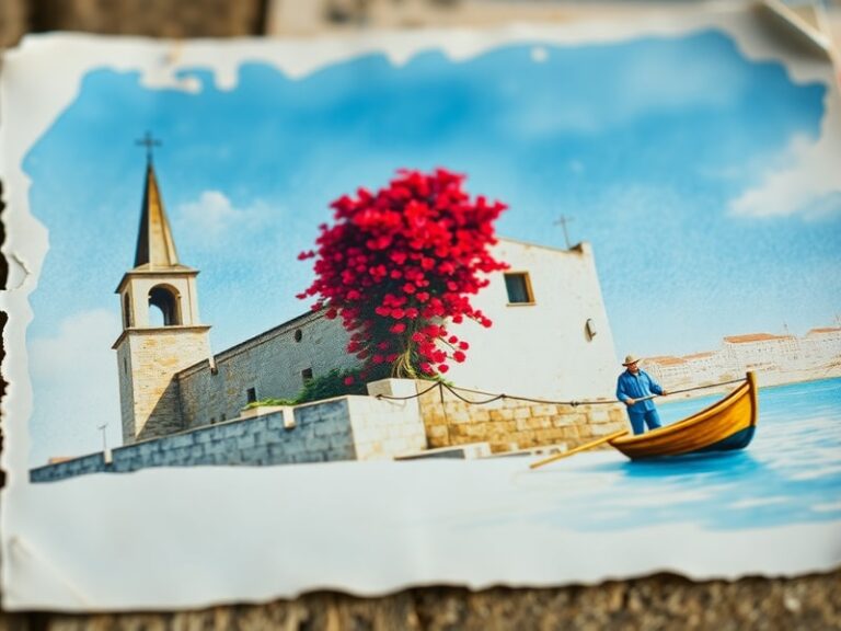 Malta Post-war watercolours on Malta postcards