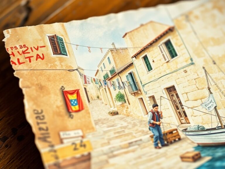 Malta Post-war watercolours on Malta postcards