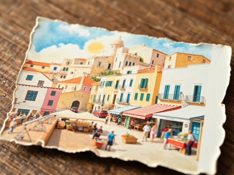 Malta Post-war watercolours on Malta postcards