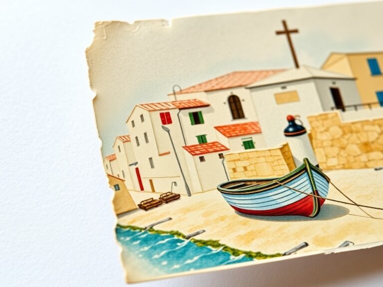 Malta Post-war watercolours on Malta postcards