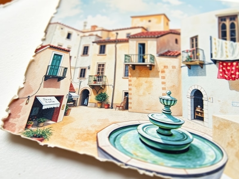 Malta Post-war watercolours on Malta postcards