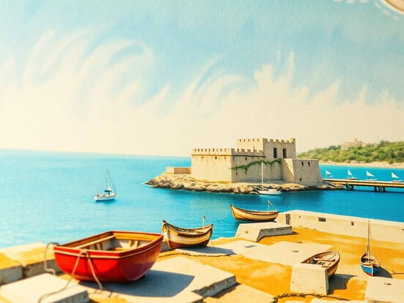 Malta Post-war watercolours on Malta postcards