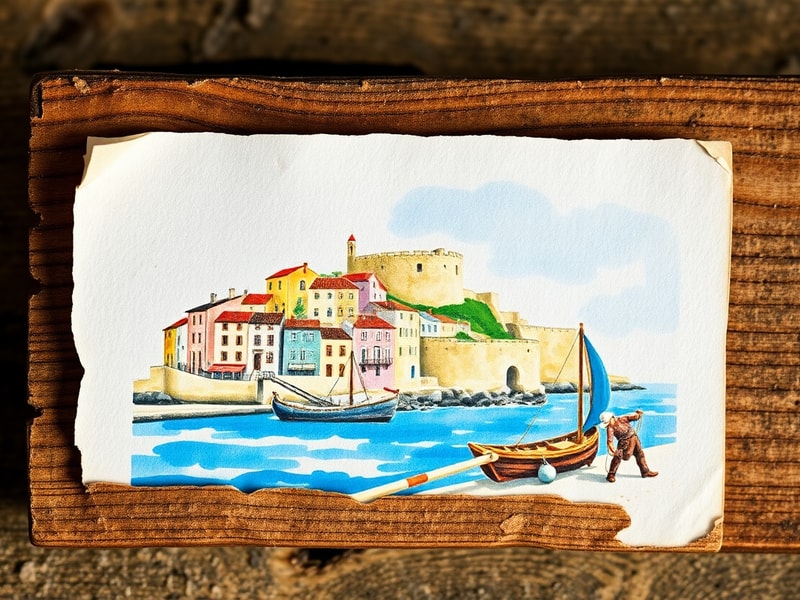 Malta Post-war watercolours on Malta postcards