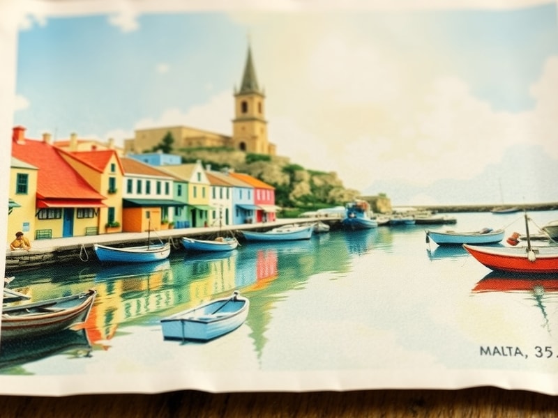 Malta Post-war watercolours on Malta postcards