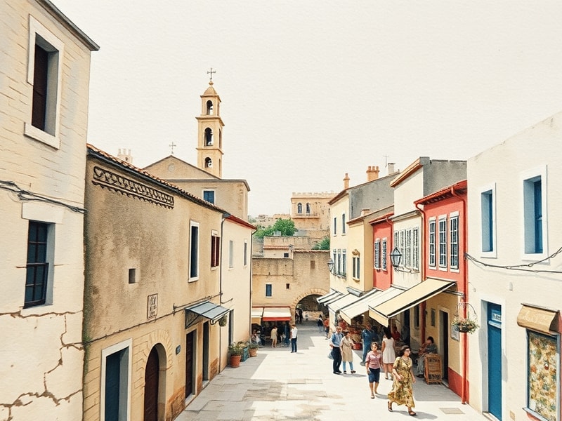 Malta Post-war watercolours on Malta postcards