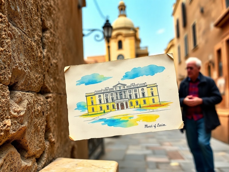 Malta Post-war watercolours on Malta postcards