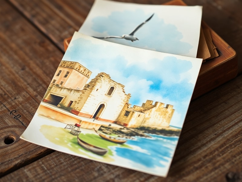 Malta Post-war watercolours on Malta postcards