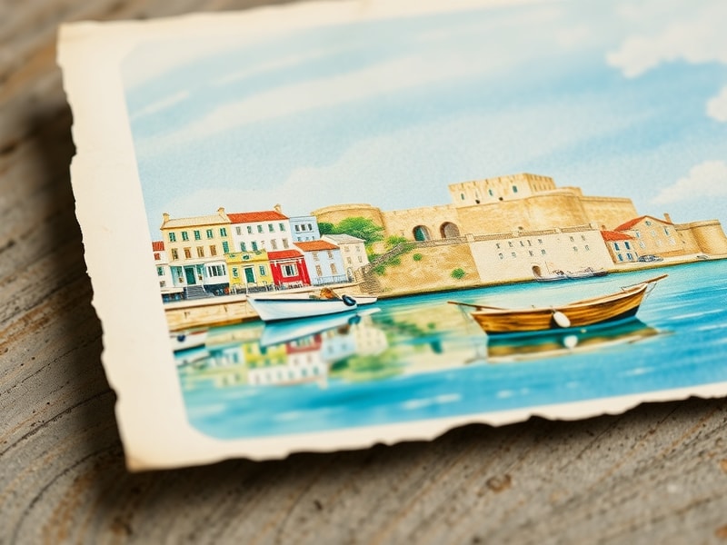 Malta Post-war watercolours on Malta postcards