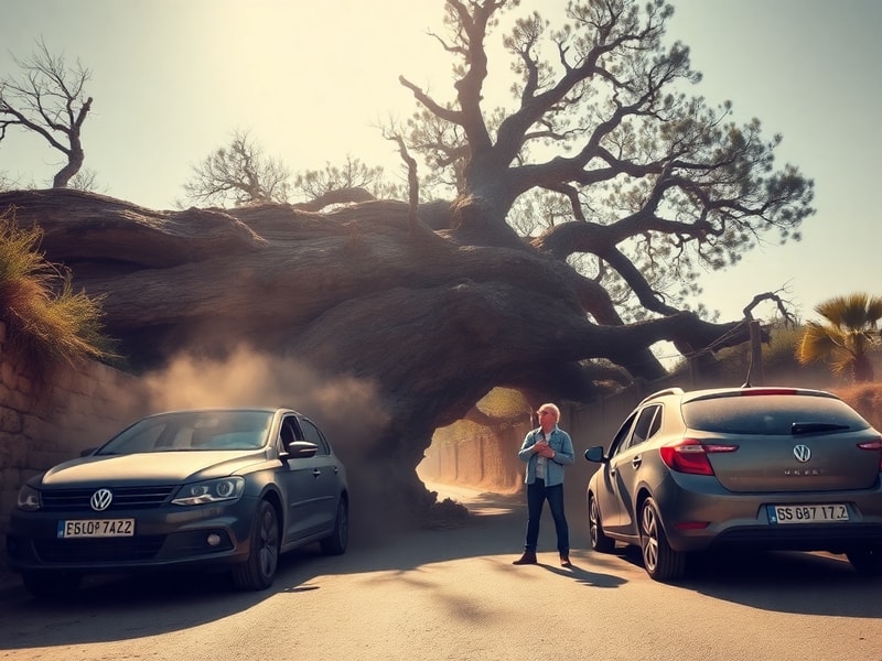 Malta Lucky escape for two drivers as large tree collapses on Attard road