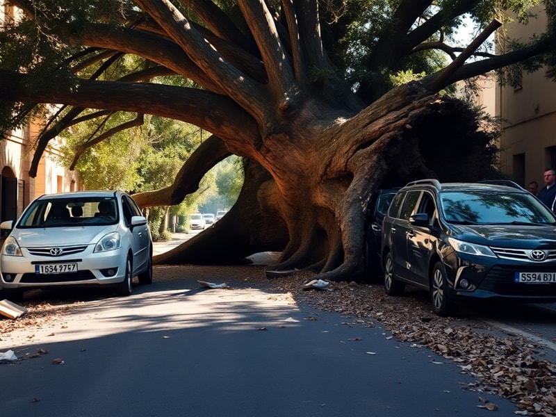 Malta Lucky escape for two drivers as large tree collapses on Attard road