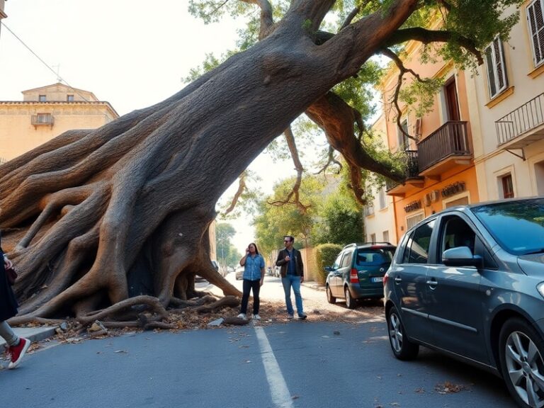 Malta Lucky escape for two drivers as large tree collapses on Attard road