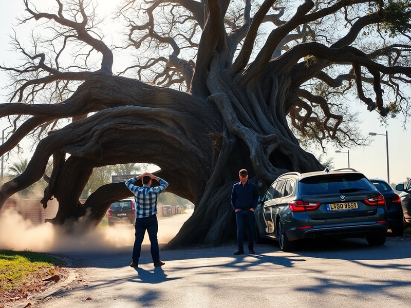 Malta Lucky escape for two drivers as large tree collapses on Attard road