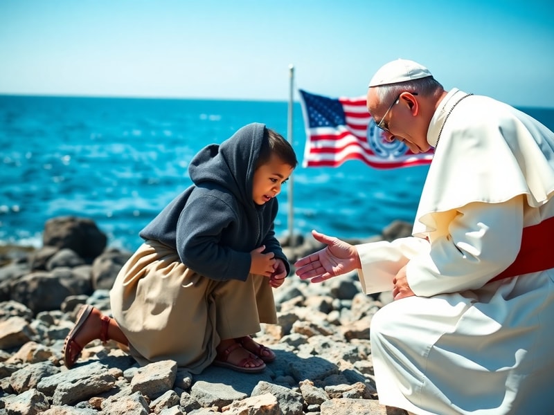 Malta Pope meets refugees in Lampedusa on the 250th birthday of the US